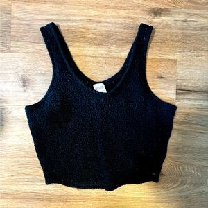 XL black fluffy tank top VS
